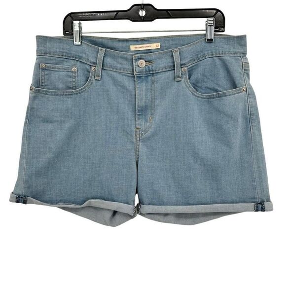Levi’s Mid Length Cuffed Denim Shorts Size 32 - Picture 1 of 5